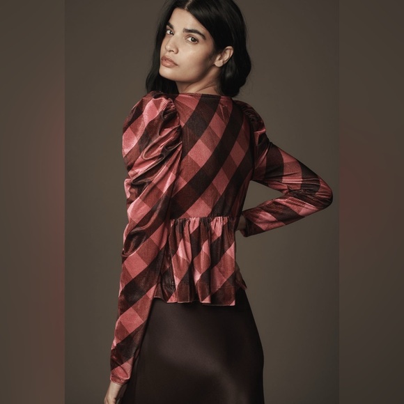 ✨ Anthropologie Velvet Babydoll Top Sz XL - Picture 2 of 6